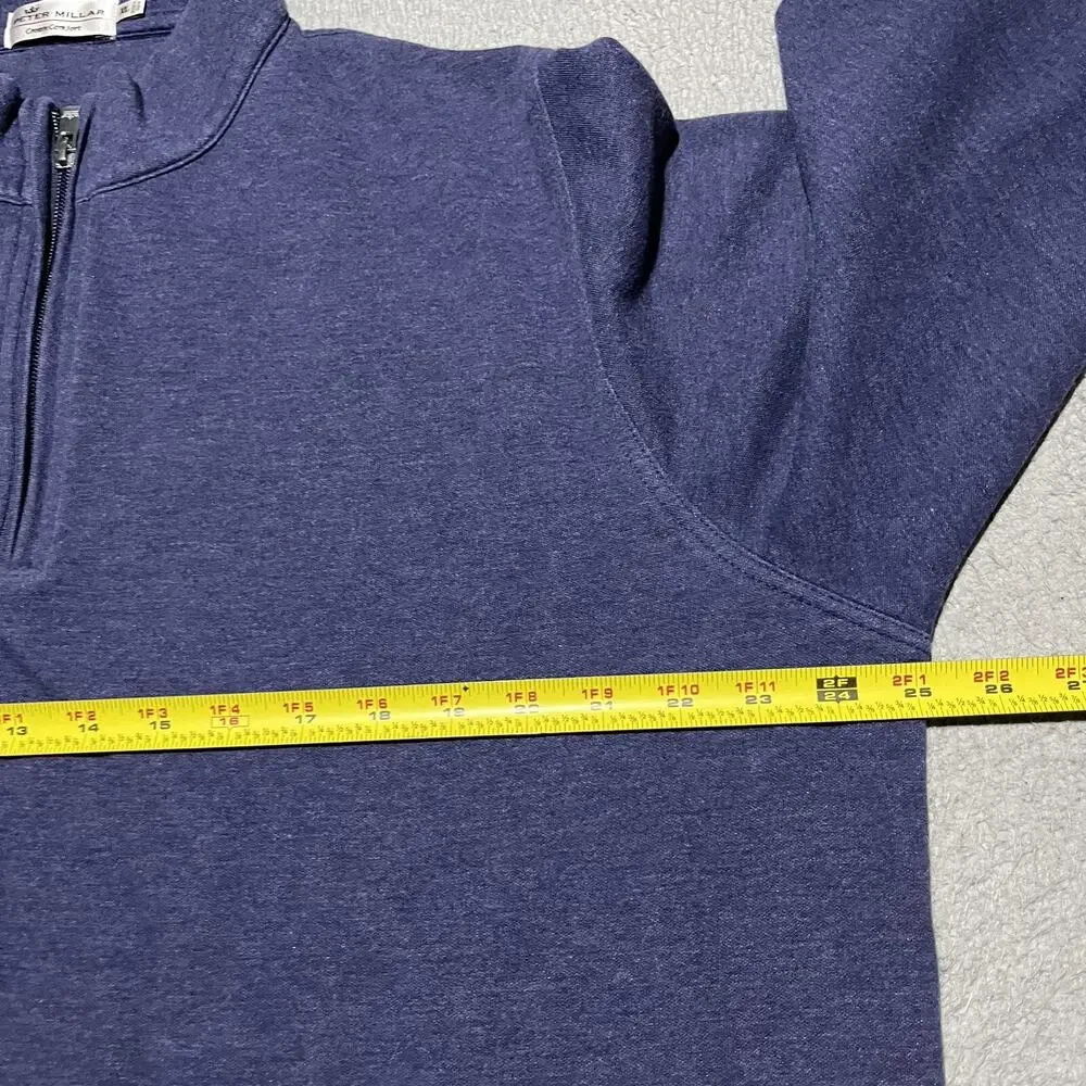 Peter Millar Crown Comfort 1/4 Zip Pullover Mens XL Blue Golf Logo Soft Preppy
